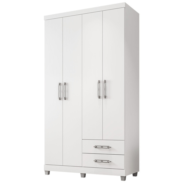 Guarda Roupa Solteiro 4 Portas Louise Branco 1044