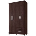 Guarda Roupa Solteiro 4 Portas Louise Castanho 1095