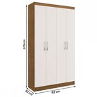 Guarda-roupa Solteiro 4 Portas Lyon 8 Prateleiras 40466 Off/w