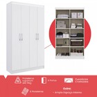 Guarda-roupa Solteiro 4 Portas Lyon 8 Prateleiras 40468 Branc