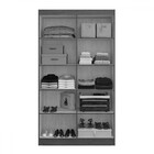 Guarda-roupa Solteiro 4 Portas Lyon 8 Prateleiras Castanho -