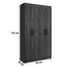 Guarda-roupa Solteiro 4 Portas Lyon 8 Prateleiras Castanho -