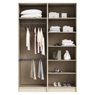 Guarda-Roupa de Solteiro 4 Portas de Abrir com Prateleiras MDP Oásis e Reflecta Bronze 243,2x159,6x54cm EVO'M Spaceo