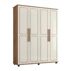 Guarda Roupa Solteiro 4 Portas Versátti Freijó Off White Fabr