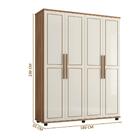 Guarda Roupa Solteiro 4 Portas Versátti Freijó Off White Fabr