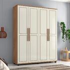 Guarda Roupa Solteiro 4 Portas Versátti Freijó Off White Fabr