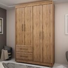 Guarda-roupa Solteiro 4 Portas Viena Gelius Móveis Madeirado