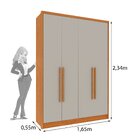 Guarda Roupa Solteiro 4 Portas Zelandia 165cm Espresso Móveis