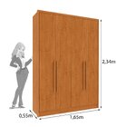 Guarda Roupa Solteiro 4 Portas Zelandia 165cm Espresso Móveis