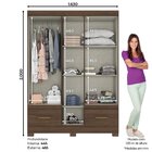 Guarda Roupa Solteiro 5 Portas 2 Gavetas B60 Briz Castanho Hp