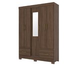 Guarda Roupa Solteiro 5 Portas 2 Gavetas B60 Briz Castanho Hp
