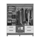 Guarda Roupa Solteiro 5 Portas 4 Gavetas Com Espelho Vitória