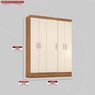 Guarda-roupa Solteiro 5 Portas Ásia Yescasa Amêndola/off-white