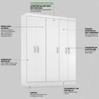 Guarda-roupa Solteiro 5 Portas Ásia Yescasa Branco