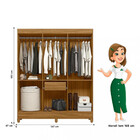 Guarda Roupa Solteiro 6 Portas 1 Gaveta Cancun Moval