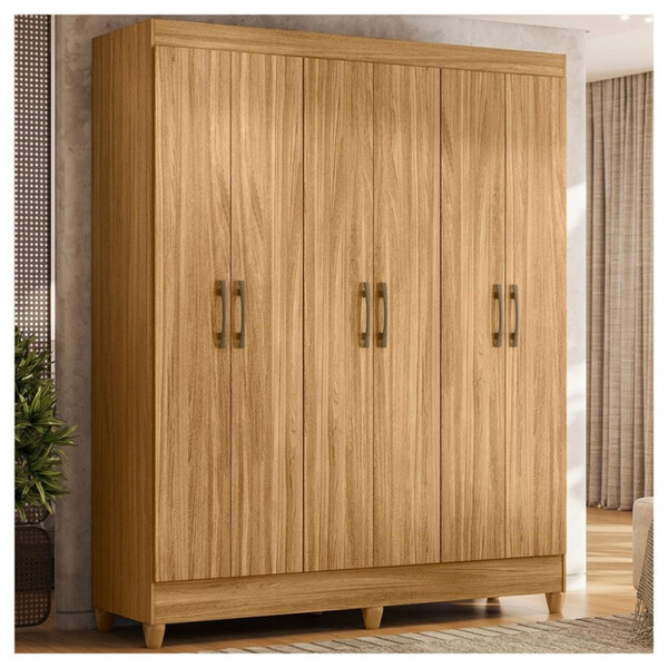 Guarda Roupa Solteiro 6 Portas 1 Gaveta Cancun Moval