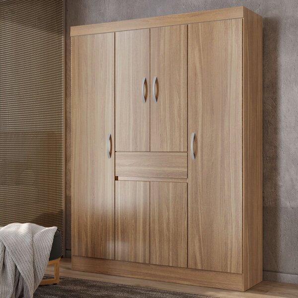 Guarda Roupa Solteiro 6 Portas 1 Gaveta Malu Espresso Móveis