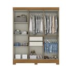 Guarda Roupa Solteiro 6 Portas 2 Gavetas B359 Briz Nature/cin