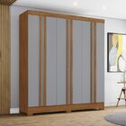 Guarda Roupa Solteiro 6 Portas 2 Gavetas B359 Briz Nature/cin