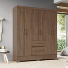 Guarda Roupa Solteiro 6 Portas 2 Gavetas Bs01 Briz Castanho Hp
