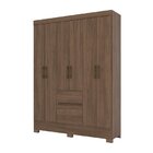Guarda Roupa Solteiro 6 Portas 2 Gavetas Bs01 Briz Castanho Hp