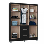 Guarda Roupa Solteiro 6 Portas 2 Gavetas Capri Poquema