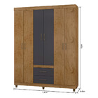 Guarda Roupa Solteiro 6 Portas 2 Gavetas Com Pés 2262 Araplac