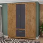 Guarda Roupa Solteiro 6 Portas 2 Gavetas Com Pés 2262 Araplac