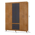 Guarda Roupa Solteiro 6 Portas 2 Gavetas Com Pés 2262 Araplac