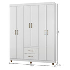 Guarda Roupa Solteiro 6 Portas 2 Gavetas Com Pés 2262 Araplac