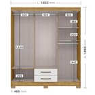 Guarda Roupa Solteiro 6 Portas 2 Gavetas Maceió Espresso Móve