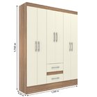 Guarda-roupa Solteiro 6 Portas 2 Gavetas Magistral Castanho