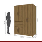 Guarda Roupa Solteiro 6 Portas 2 Gavetas Master Imop Móveis