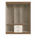 Guarda Roupa Solteiro 6 Portas 2 Gavetas Off White/nogueira M