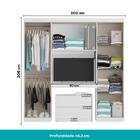 Guarda Roupa Solteiro 6 Portas 2 Gavetas Porto Branco Com Cab