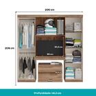 Guarda Roupa Solteiro 6 Portas 2 Gavetas Porto Carraro Freijó