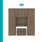 Guarda Roupa Solteiro 6 Portas 2 Gavetas Porto Legno Com Cabe