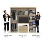 Guarda Roupa Solteiro 6 Portas 2 Gavetas Porto Noce Com Cabec