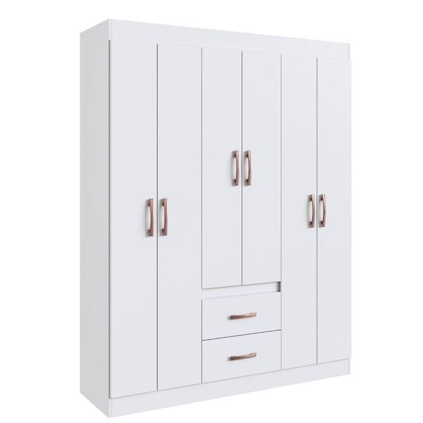 Guarda Roupa Solteiro 6 Portas 2 Gavetas Riveira Doripel Bran
