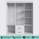 Guarda Roupa Solteiro 6 Portas 2 Gavetas Riveira Doripel Off