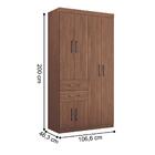 Guarda Roupa Solteiro 6 Portas 2 Gavetas Tulum Jatobá