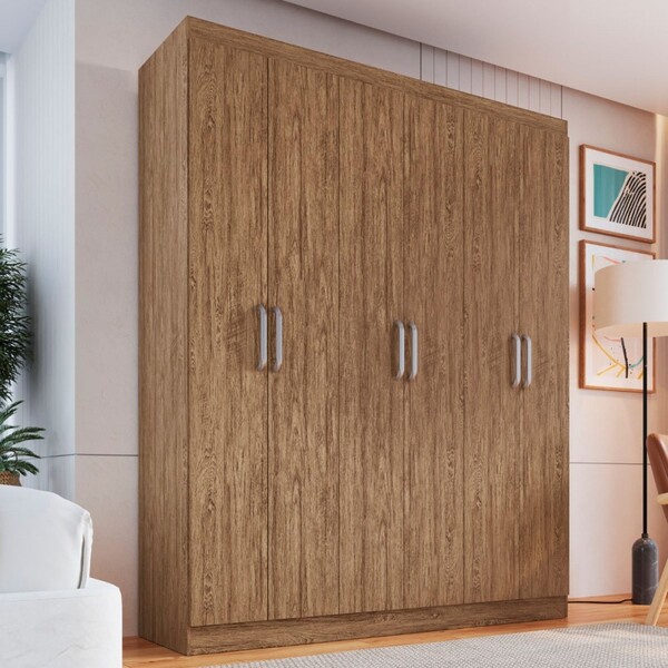 Guarda-roupa Solteiro 6 Portas 2 Gavetas Wood Rp3624 - Decibal