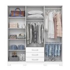 Guarda Roupa Solteiro 6 Portas 3 Gavetas Caju Branco