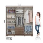 Guarda Roupa Solteiro 6 Portas 3 Gavetas Caju Castanho Hp