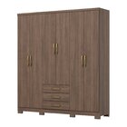 Guarda Roupa Solteiro 6 Portas 3 Gavetas Caju Castanho Hp