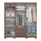 Guarda Roupa Solteiro 6 Portas 3 Gavetas Caju Castanho Hp