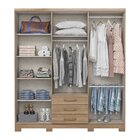 Guarda Roupa Solteiro 6 Portas 3 Gavetas Caju Jequitibá