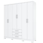 Guarda Roupa Solteiro 6 Portas 3 Gavetas City Briz Branco