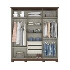 Guarda Roupa Solteiro 6 Portas 3 Gavetas Lima  Castanho Hp