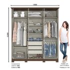 Guarda Roupa Solteiro 6 Portas 3 Gavetas Lima  Castanho Hp